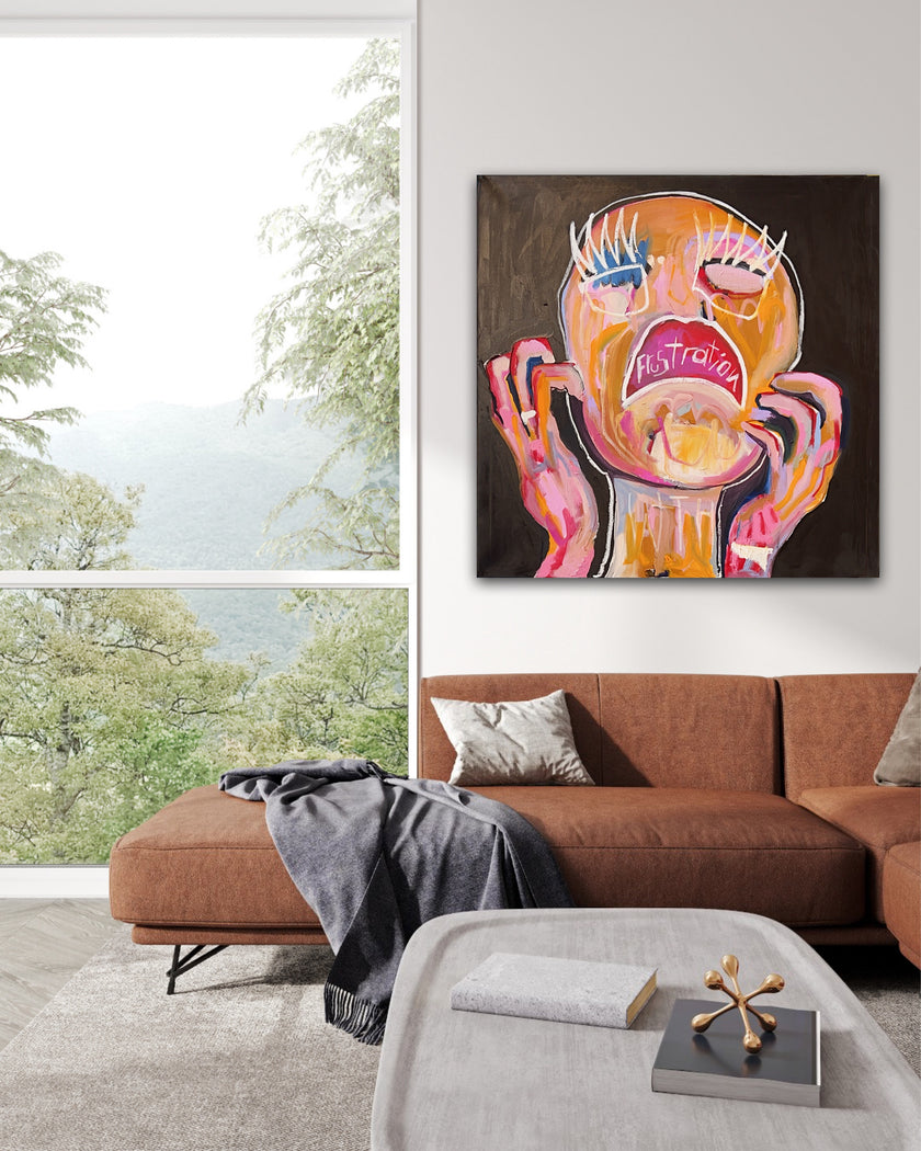 Frustration Original 36X36 -- Paper Print, Framed Print, Canvas Wrapped Print Option Available