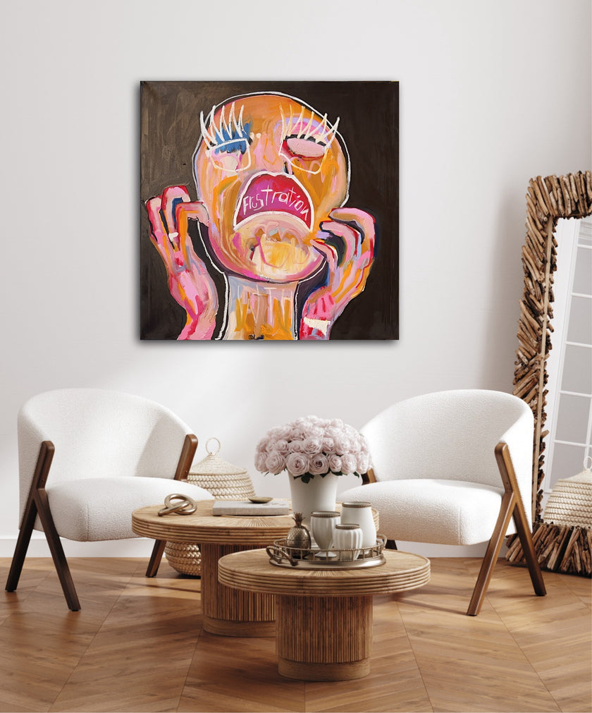 Frustration Original 36X36 -- Paper Print, Framed Print, Canvas Wrapped Print Option Available