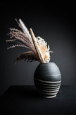 White & Black Round Vase - Quin Cheung