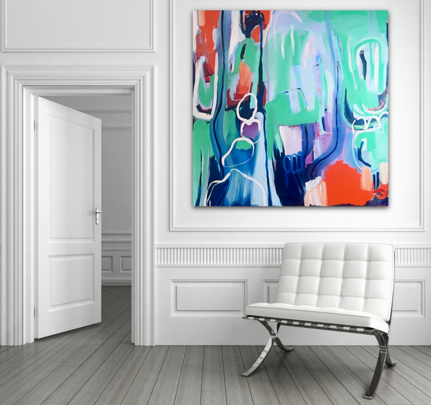 The Three Conflicts - 48x48.   Artist Jael Roznicki