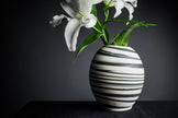 White and black vase